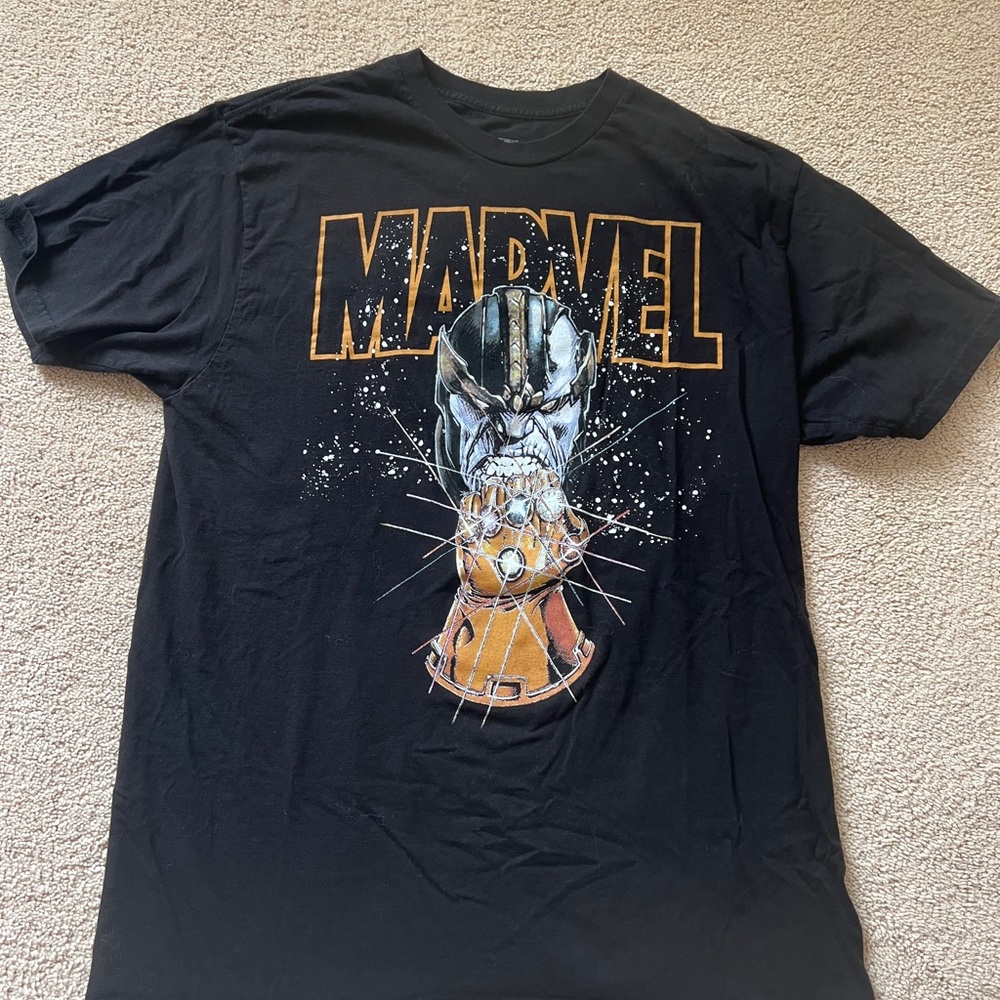 Marvel Black and Orange Thanos Graphic Tee